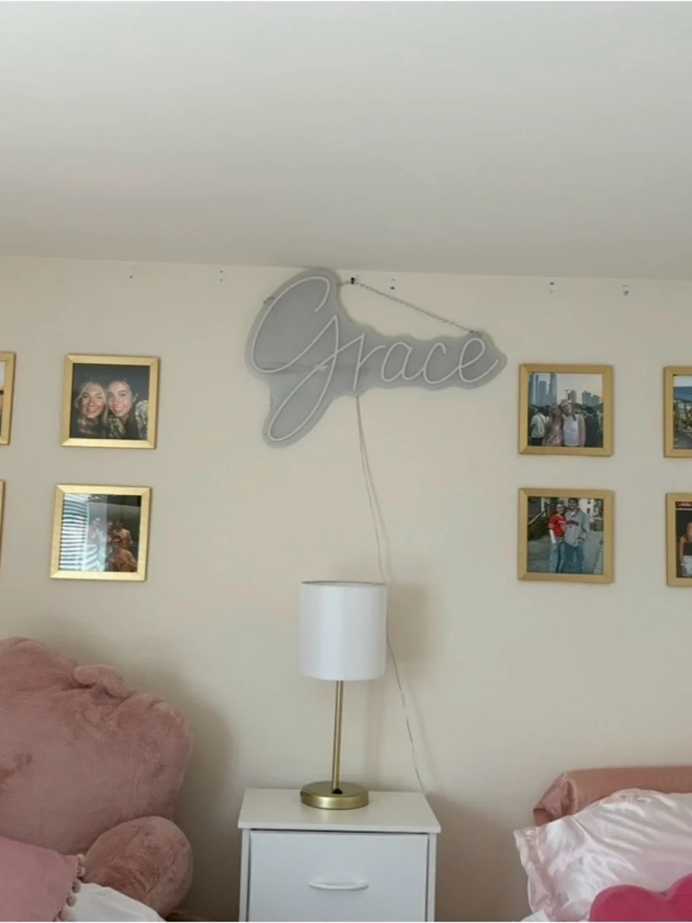Grace Neon Wall Sign - White LED Script